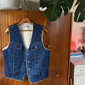 Lee Dark Blue Denim Sherpa Vest